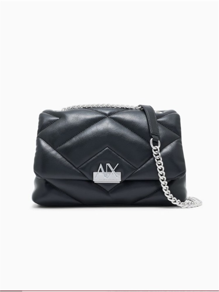 Borsa Armani Exchange in ecopelle nera