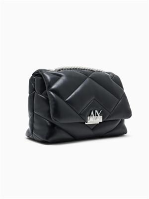 Borsa Armani Exchange in ecopelle nera in DONNA
