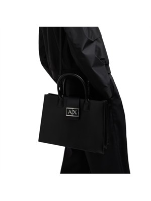 Borsa nera Armani Exchange donna ecopelle liscia in DONNA