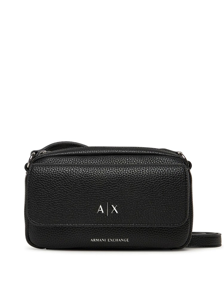 Borsa a tracolla Armani Exchange in ecopelle nera