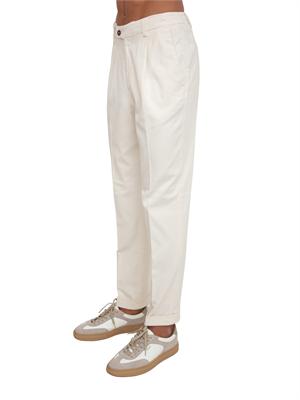 Pantaloni Aiace Galassi misto cotone bianco panna in UOMO