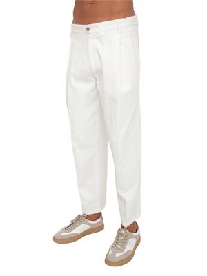 Pantalone Manhattan Briglia 1949 in cotone bianco in UOMO