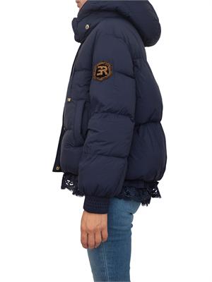 Piumino Ermanno Firenze in nylon blu pizzo sul fondo in DONNA