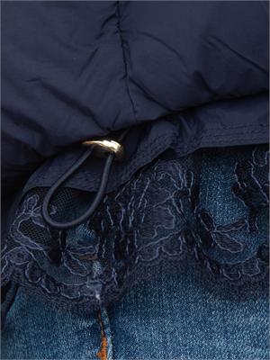Piumino Ermanno Firenze in nylon blu pizzo sul fondo in DONNA