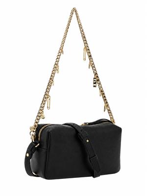 Borsa Pinko Bauletto Mini Chain in pelle nera in DONNA