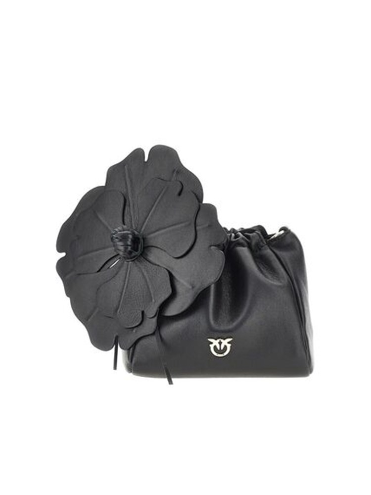 Borsetta Pinko in pelle nera maxi fiore
