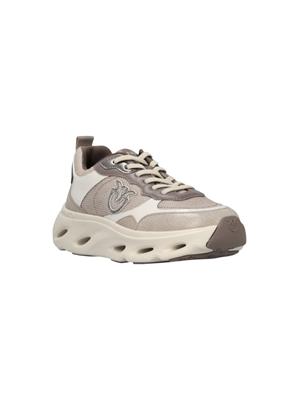 Sneakers avorio Pink09 Pinko in pelle e tessuto in DONNA