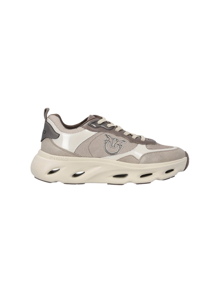 Sneakers avorio Pink09 Pinko in pelle e tessuto