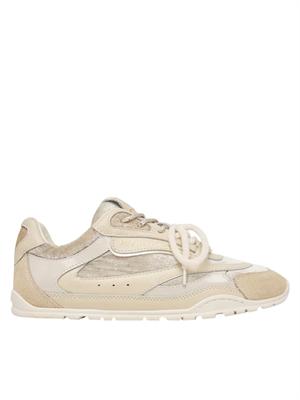 Sneakers Yulia Pinko pelle avorio inserti velluto in DONNA