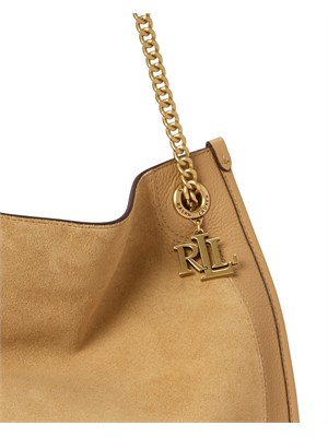 Borsa Bradley Lauren Ralph Lauren in camoscio e pelle beige in DONNA