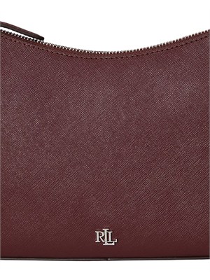 LAUREN RALPH LAUREN Borsa Danni media Laure Ralph Lauren in pelle saffiano bordeaux in DONNA