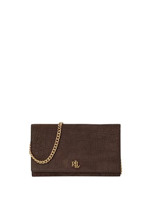 Tracolla Adair II Lauren Ralph Lauren in camoscio marrone goffrata in DONNA