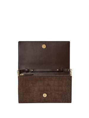 Tracolla Adair II Lauren Ralph Lauren in camoscio marrone goffrata in DONNA