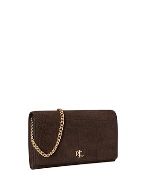 Tracolla Adair II Lauren Ralph Lauren in camoscio marrone goffrata in DONNA