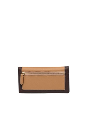 Portafoglio Lauren Ralph Lauren in pelle bicolor beige marrone in DONNA