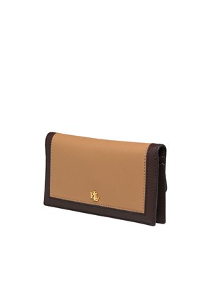 Portafoglio Lauren Ralph Lauren in pelle bicolor beige marrone in DONNA