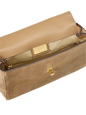 Bauletto Farrah Lauren Ralph Lauren in camoscio beige con foulard in DONNA