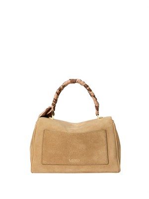 Bauletto Farrah Lauren Ralph Lauren in camoscio beige con foulard in DONNA