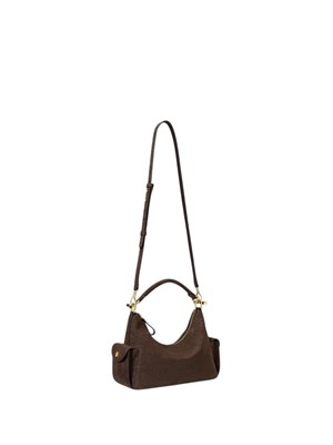 Borsa Blaike Lauren Ralph Lauren in nubuck coccodrillo marrone in DONNA