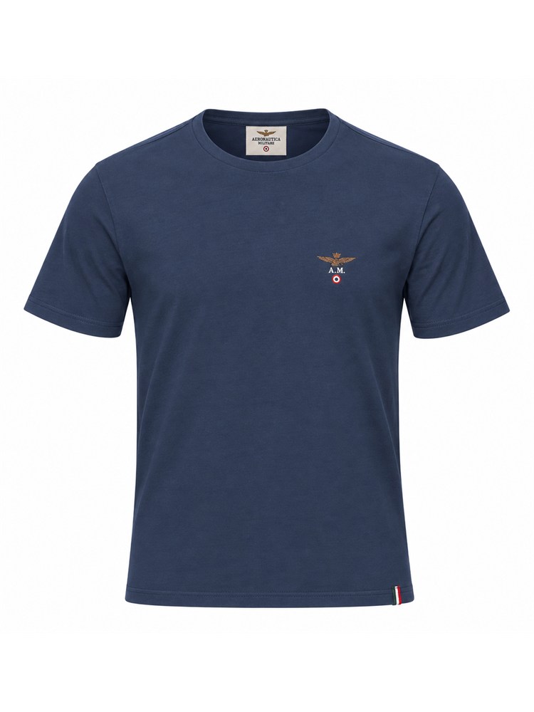 T-shirt blu Aeronautica Militare in cotone