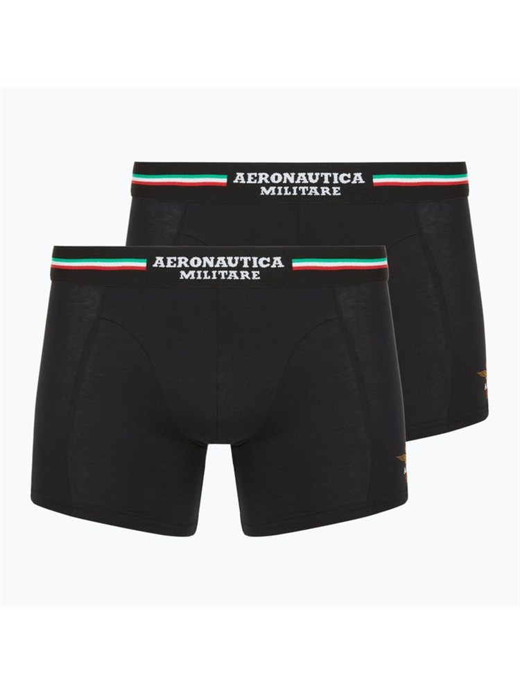 Slip 2 pack Aeronautica Militare in cotone nero
