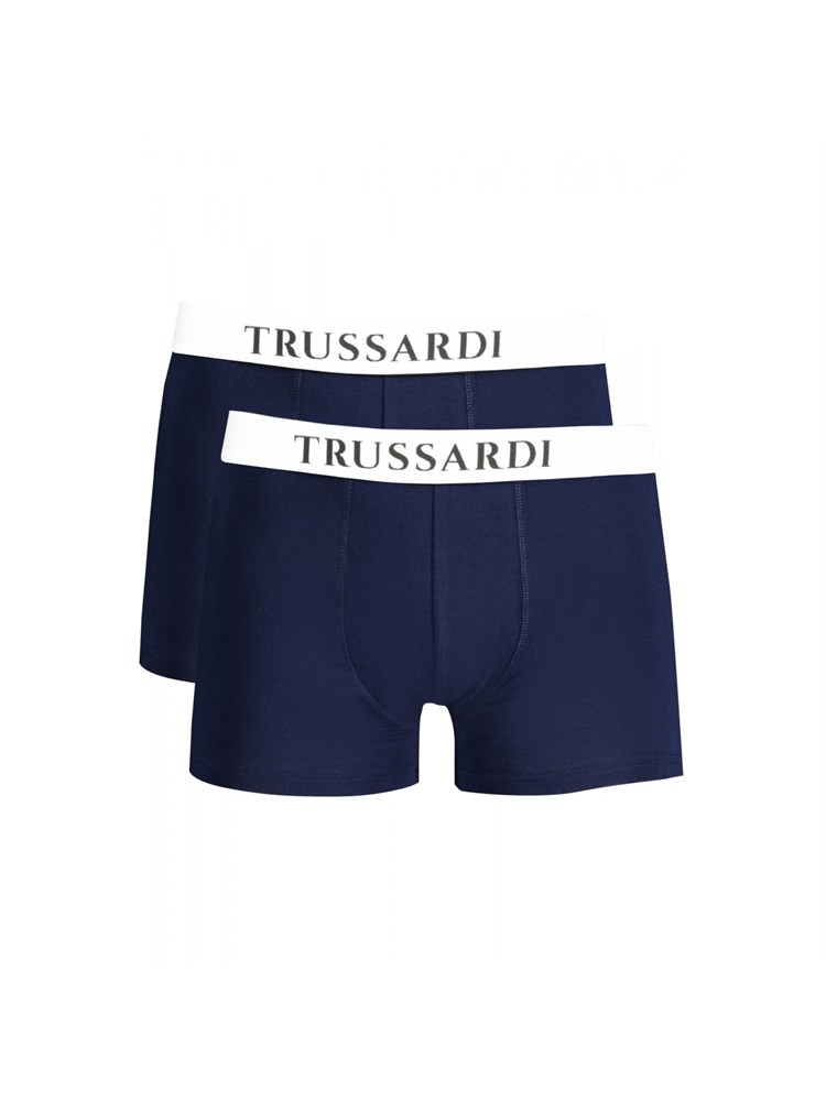 Boxer 2pack Trussardi in cotone blu e logo