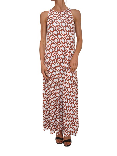 abito fantasia rossa marrone bchpaste max mara beachwear in viscosa bchpaste