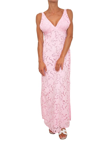 abito lungo michael michael kors in pizzo rosa ms683hikr1