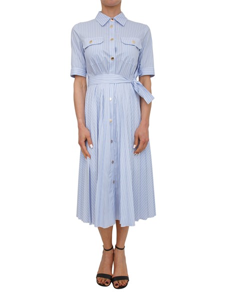 abito midi fracomina in misto cotone azzurro fr26sd4003w697n8