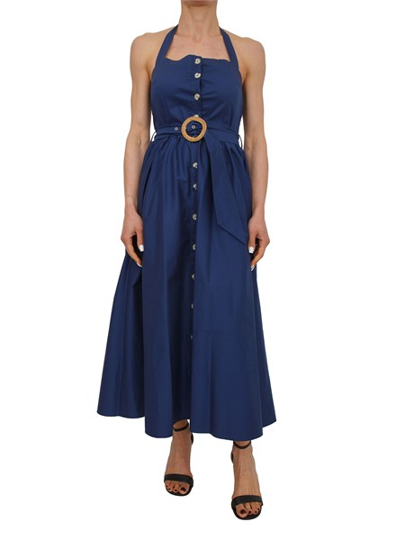 abito midi fracomina in misto cotone blu fs26sd2003w40001