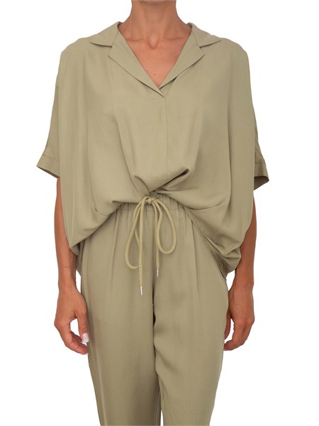 blusa basilide kocca in tessuto verde basilidebl8631