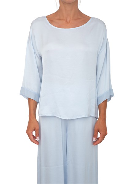 blusa citino kocca in viscosa fluida azzurra citinobl8416