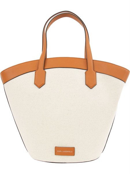 borsa a spalla cotone donna klagerfeld avorio 231w3056