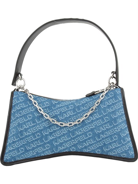 borsa a spalla cotone donna klagerfeld blu denim 231w3021