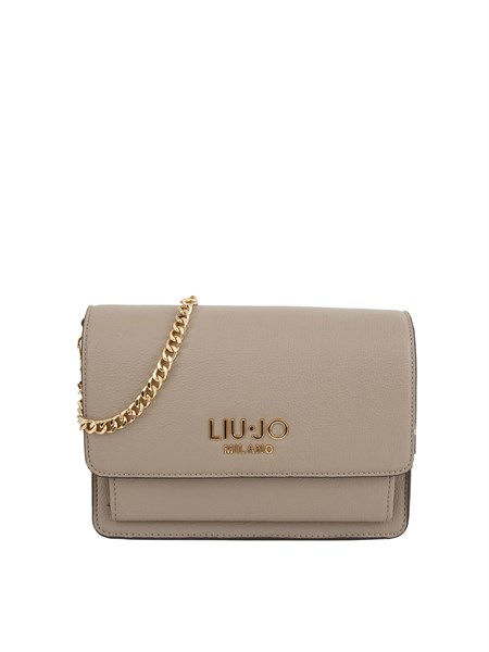borsa a tracolla liu jo in ecopelle taupe e catena af5152e0058