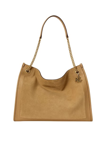 borsa bradley lauren ralph lauren in camoscio e pelle beige brdly431980176003