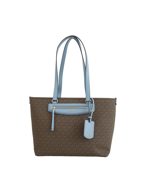 borsa jet set travel michael michael kors in pelle marrone e azzurro 30s6gtvt2y