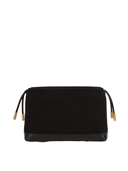 borsa pouch elisabetta franchi in ecopelle scamosciata nera bs60a57e2