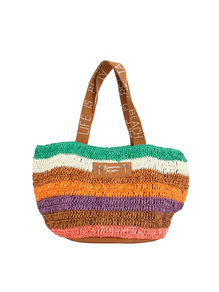 borsa shopper banana moon in rafia multicolor achillemackina