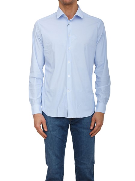 camicia corneliani in tessuto azzurro con microfantasia 26px782661488