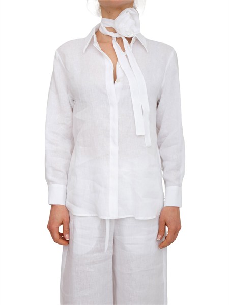 camicia editore marella in puro lino bianco mlseditore