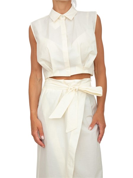 camicia manica corta donna iblues avorio damiana
