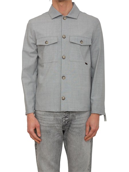 camicia overshirt liu jo uomo in misto lana grigia qa6063t219a