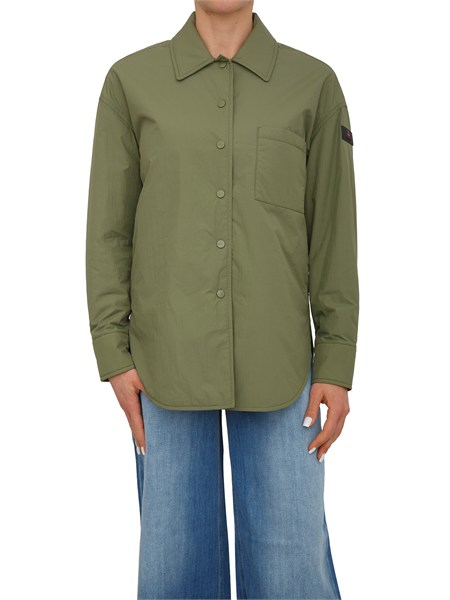 camicia overshirt peuterey donna in tela di nylon verde ped5612zelia
