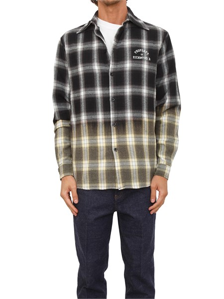 camicia overshirt richmond x uomo in flanella di cotone a quadri uma25082ca