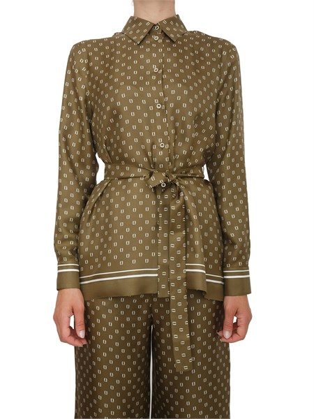 camicia verde max mara studio in seta stampata tenuta