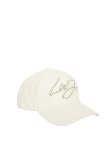 cappello avorio liu jo in canvas con logo 2a6028t0300