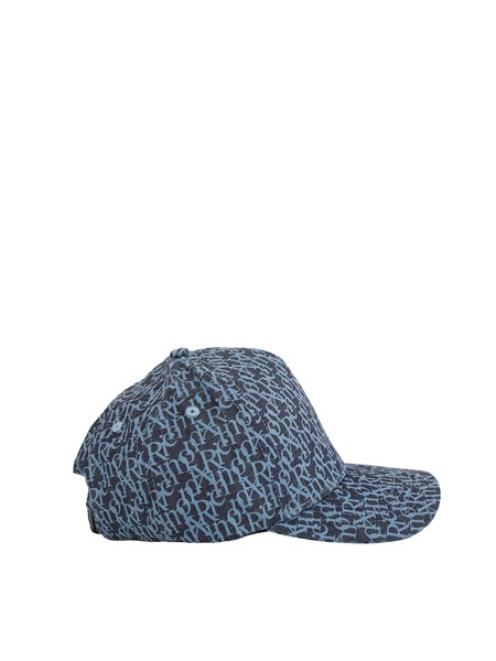 cappello richmondx in denim scuro logo all over ump26246bt