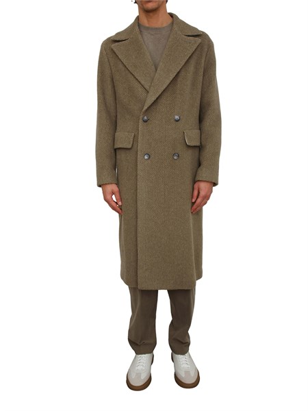 cappotto doppiopetto boss uomo in alpaca e lana verde spigato h cale db flaps 25450550743