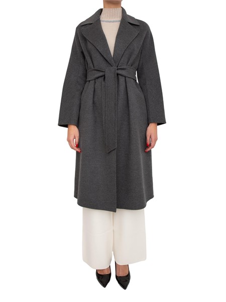 cappotto midi cles max mara in doppio drap di lana grigio cles